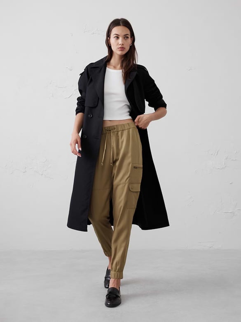 Banana Republic Khaki Cargo Track Joggers